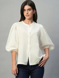 Women Cottonworld Tops & Shirts | Tops & Shirts^Women's Linen Cotton Regular Fit Blouse