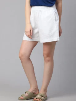 Women Cottonworld Shorts | Shorts^Women's Linen Cotton Regular Fit Shorts