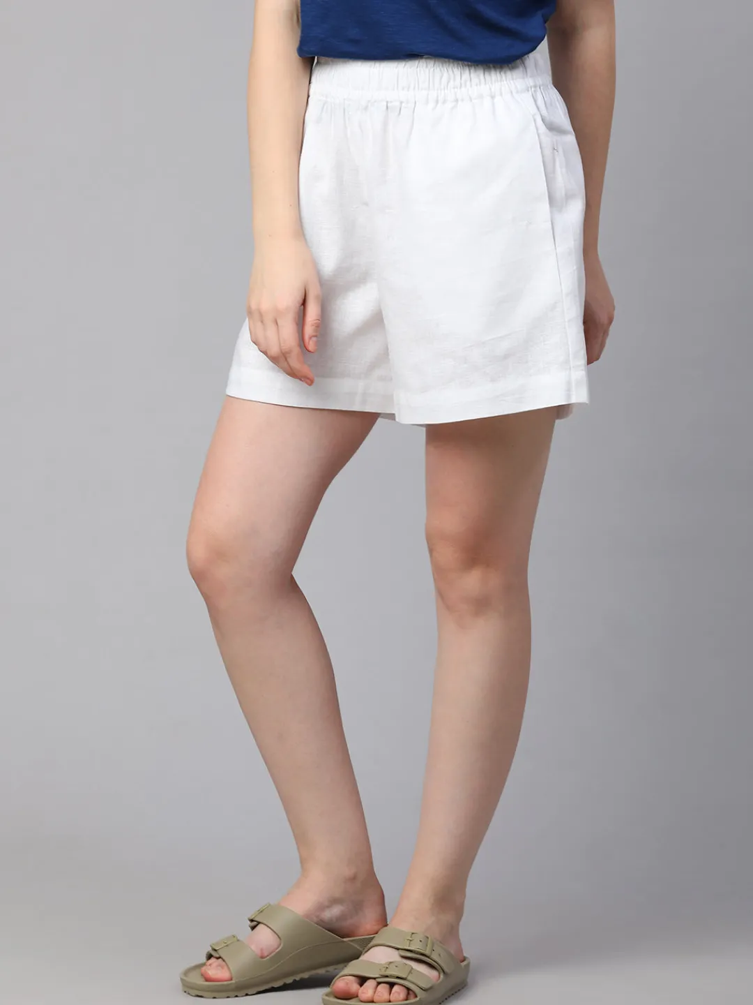 Women Cottonworld Shorts | Shorts^Women's Linen Cotton Regular Fit Shorts
