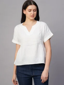 Women Cottonworld Tops & Shirts | Tops & Shirts^Women's Linen Excel Regular Fit Blouse