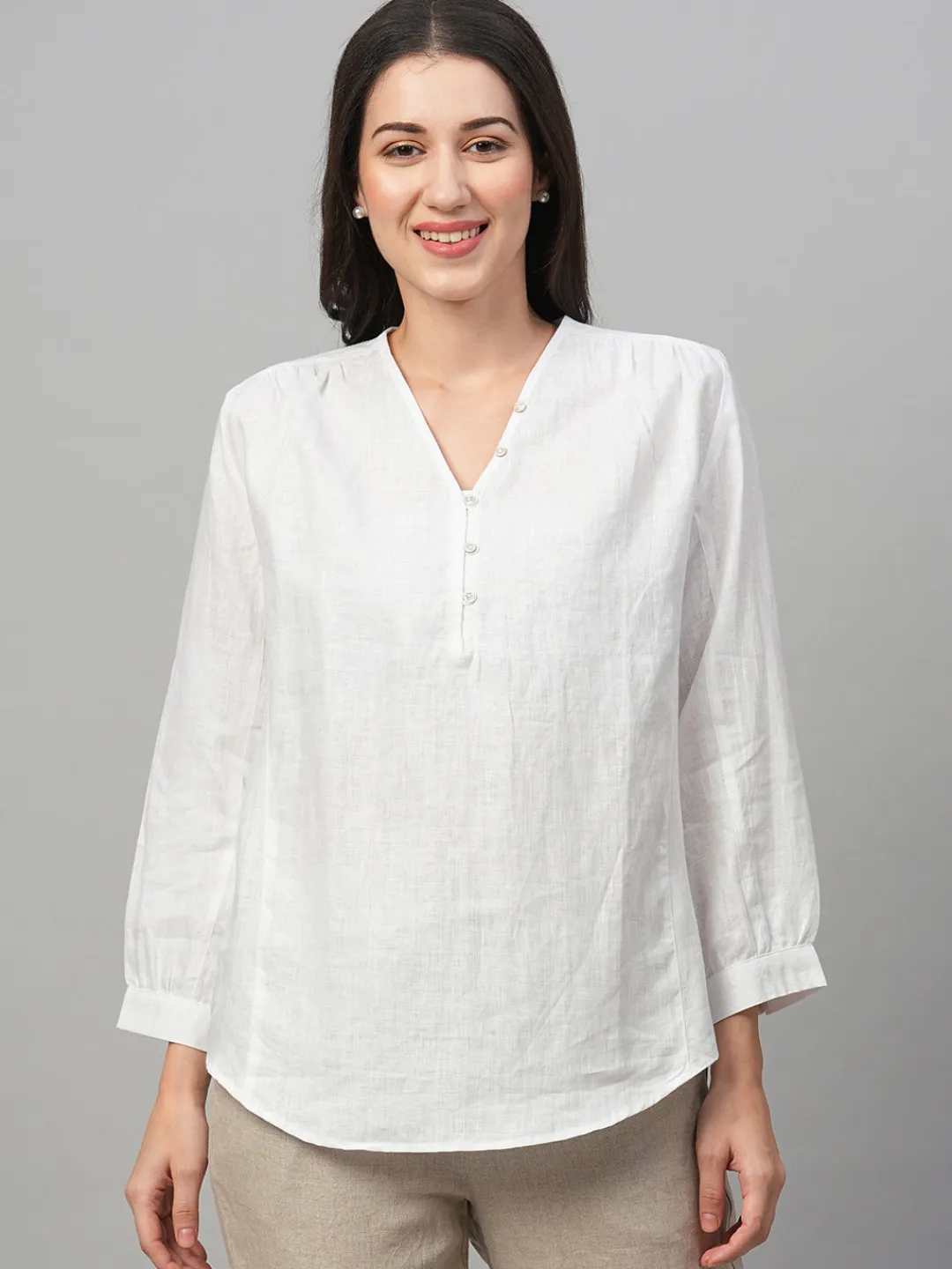 Women Cottonworld Tops & Shirts | Tops & Shirts^Women's Linen Loose Fit Blouse