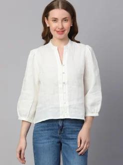 Women Cottonworld Tops & Shirts | Tops & Shirts^Women's Linen Regular Fit Blouse
