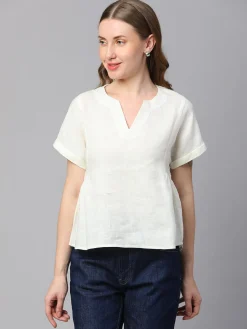 Women Cottonworld Tops & Shirts | Tops & Shirts^Women's Linen Regular Fit Blouse