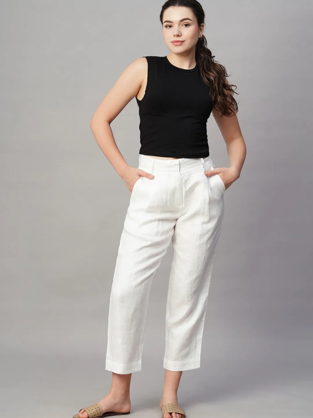 Women Cottonworld Pants | Pants^Women's Linen Regular Fit Pant
