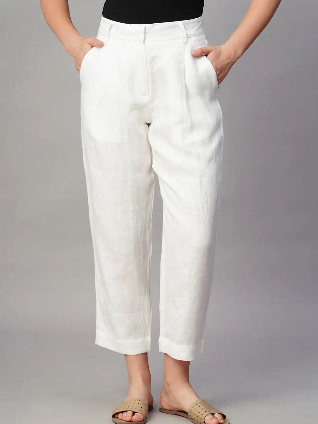 Women Cottonworld Pants | Pants^Women's Linen Regular Fit Pant