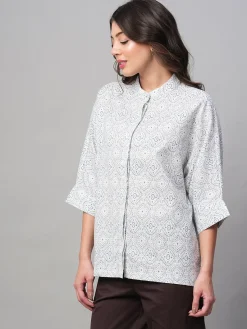 Women Cottonworld Tops & Shirts | Tops & Shirts^Women's Linen Viscose Regular Fit Blouse