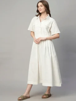 Women Cottonworld Dresses^Women's Tencel Regular Fit Dress