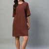 Women Cottonworld Dresses^Women's 100% Cotton Regular Fit Knit Dress