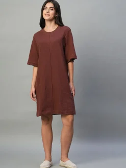 Women Cottonworld Dresses^Women's 100% Cotton Regular Fit Knit Dress