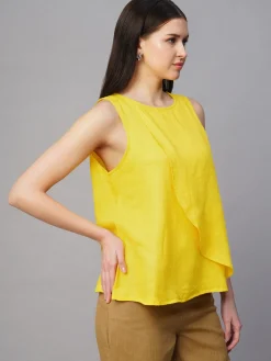 Women Cottonworld Tops & Shirts | Tops & Shirts^Women's 100% Linen Regular Fit Blouse