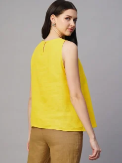 Women Cottonworld Tops & Shirts | Tops & Shirts^Women's 100% Linen Regular Fit Blouse