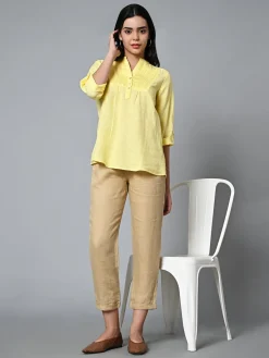 Women Cottonworld Tops & Shirts | Tops & Shirts^Women's Linen Excel Regular Fit Blouse