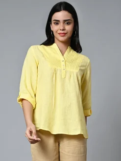 Women Cottonworld Tops & Shirts | Tops & Shirts^Women's Linen Excel Regular Fit Blouse