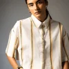 Women Cottonworld Tops & Shirts | Tops & Shirts^Women's Yellow Striped Linen Top